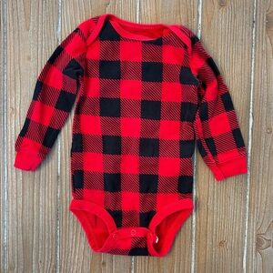Carter's Red and Black Plaid Infant Bodysuit